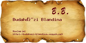 Budaházi Blandina névjegykártya